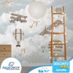 Papel de Parede Balões com Avião