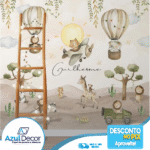 Papel de Parede Balão e Urso