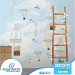 Papel de Parede Balões Azul 02