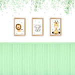 Papel de Parede Folhagens com Quadros