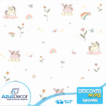 Papel de Parede Unicórnio com Arco Iris