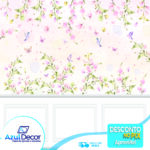 Papel de Parede Flores com Boiserie