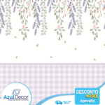 Papel de Parede Jardim Suspenso com Xadrez Roxo