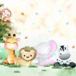 Papel de Parede Safari Aquarelado
