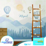 Papel de Parede Balões com Montanhas