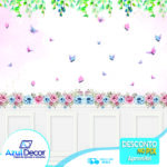 Papel de Parede Borboletas com Folhagens