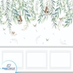 Papel de Parede Casinha de Pássaros com Boiserie