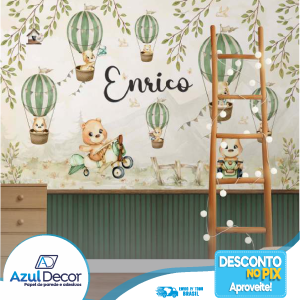 Balões com ripado verde