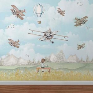 avioes e baloes papel de parede